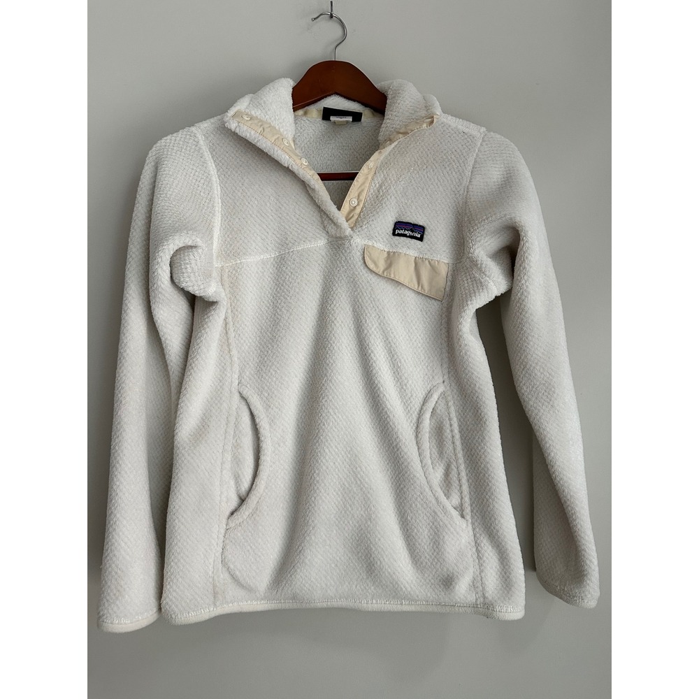 Patagonia Women Polartec Fleece Cream XS Thermal Snap-T Neck Pullover